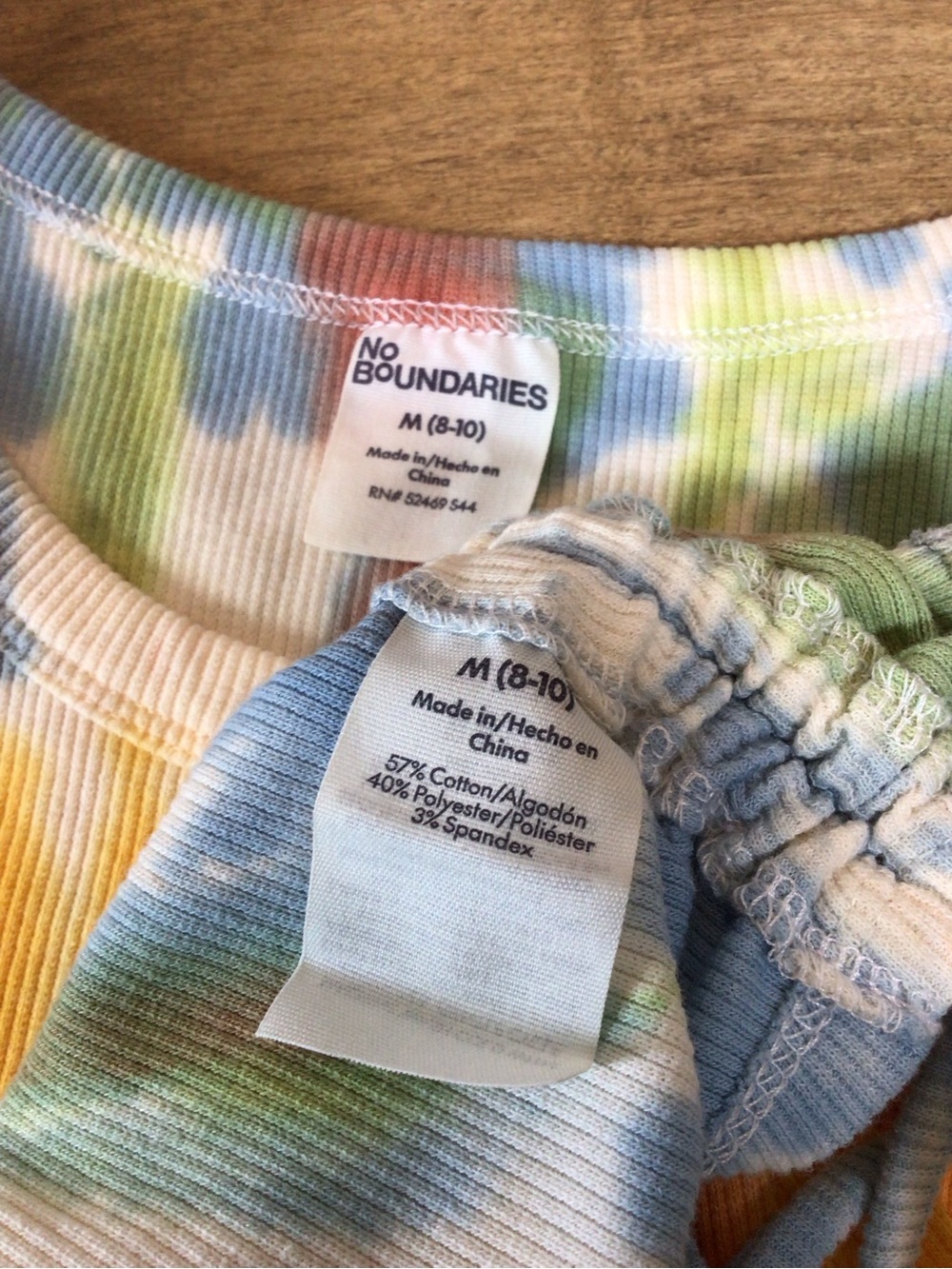 NWOT No Boundaries Juniors Tie Dye Ribbed Tank Top Side Tie Drawstring Medium - Picture 8 of 8